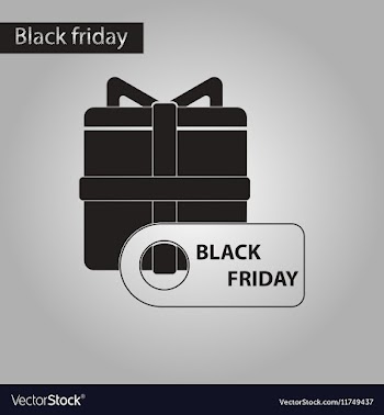 Black and white style icon gift box Black Friday vector image