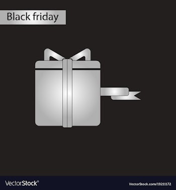 Black and white style icon gift box black friday vector image