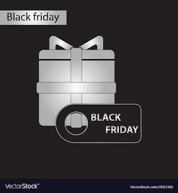 Black and white style icon gift box black friday vector image