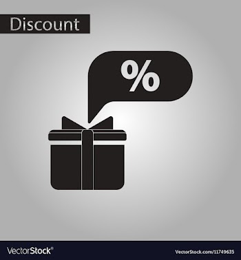Black and white style icon gift box discount vector image