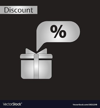 Black and white style icon gift box discount vector image