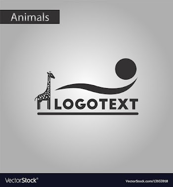 Black and white style icon giraffe logo vector image