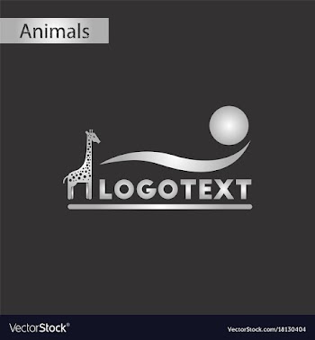 Black and white style icon giraffe logo vector image