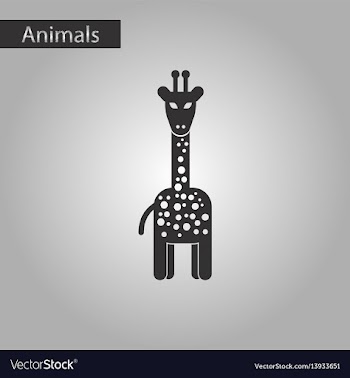 Black and white style icon giraffe vector image