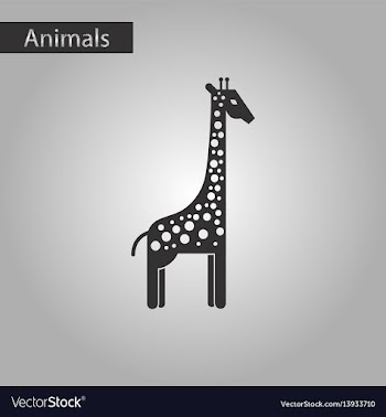 Black and white style icon giraffe vector image