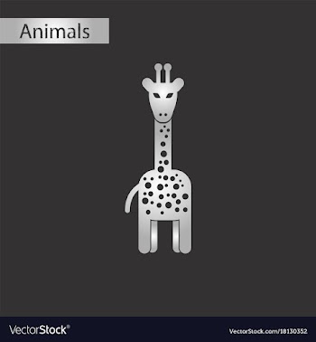 Black and white style icon giraffe vector image