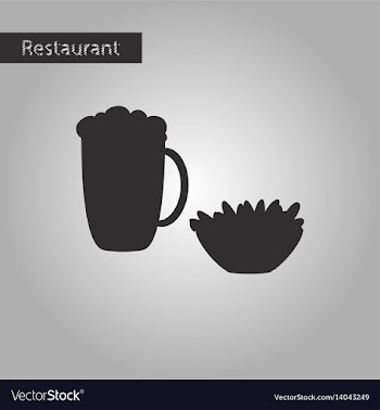 Black and white style icon glass of beer and nuts vector image