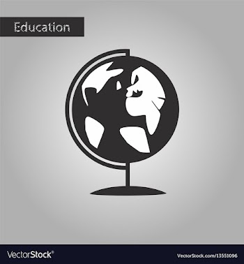Black and white style icon globe vector image
