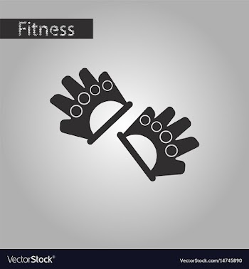 Black and white style icon gloves for the gym vector image