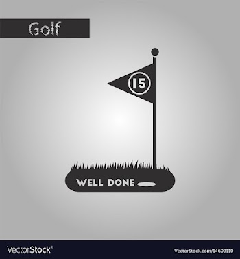 Black and white style icon golf course vector image