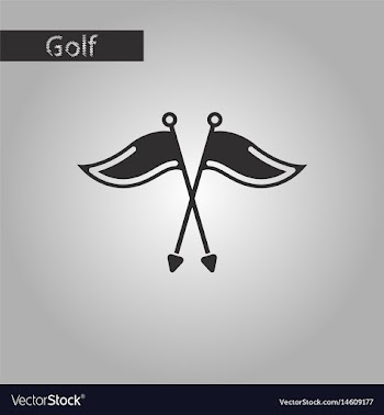 Black and white style icon golf flags vector image