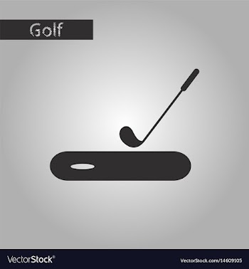 Black and white style icon golf stick and hole vector image