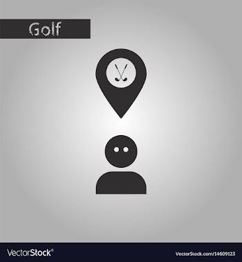 Black and white style icon golfer logo vector image
