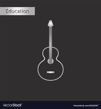 Black and white style icon guitar vector image