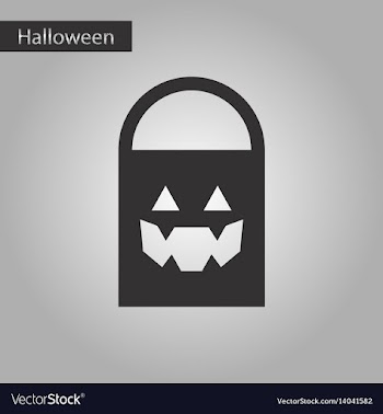 Black and white style icon halloween bag vector image
