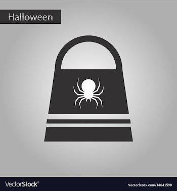 Black and white style icon halloween bag vector image