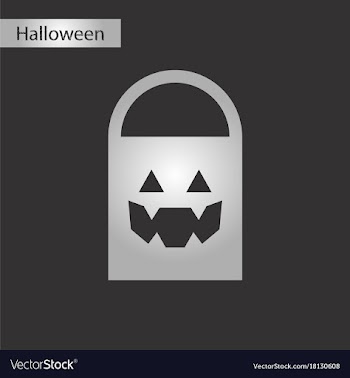 Black and white style icon halloween bag vector image