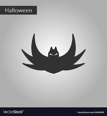 Black and white style icon halloween bat vector image
