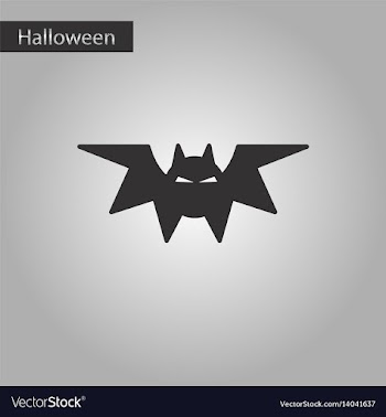 Black and white style icon halloween bat vector image