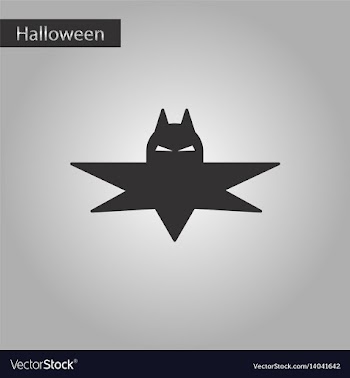 Black and white style icon halloween bat vector image