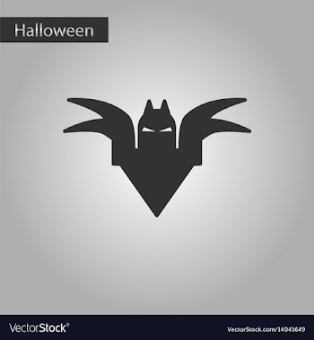 Black and white style icon halloween bat vector image