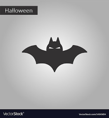 Black and white style icon halloween bat vector image