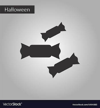 Black and white style icon halloween candies vector image