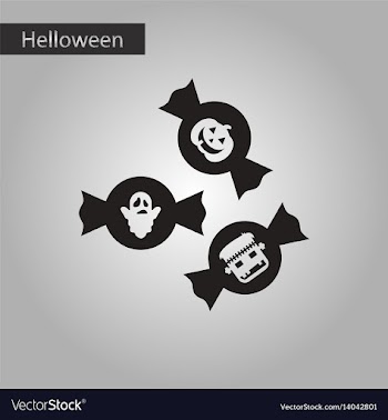 Black and white style icon halloween candy vector image