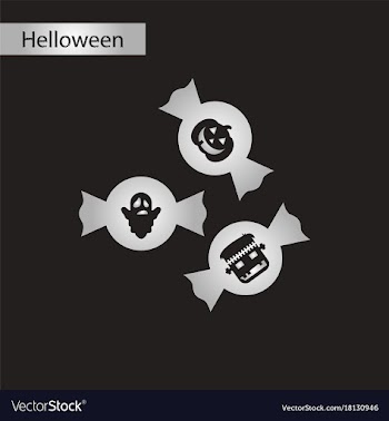 Black and white style icon halloween candy vector image