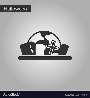 Black and white style icon halloween cemetery full vector image