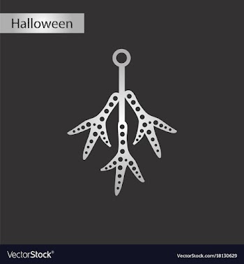 Black and white style icon halloween chicken feet vector image