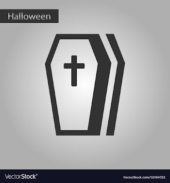 Black and white style icon halloween coffin vector image