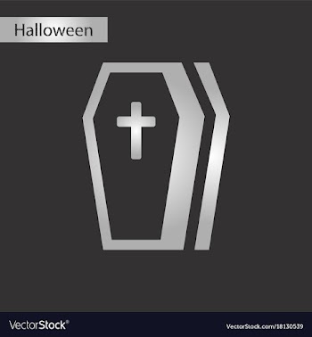 Black and white style icon halloween coffin vector image