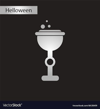 Black and white style icon halloween cup potion vector image