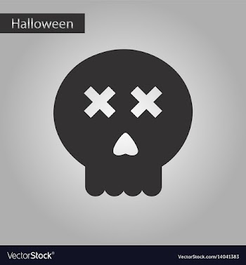 Black and white style icon halloween emotion skull vector image