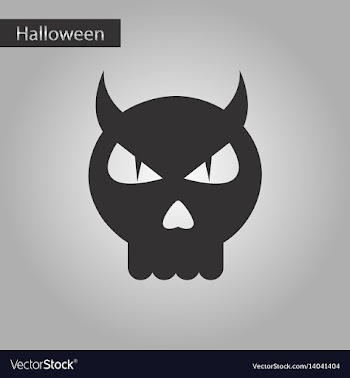 Black and white style icon halloween emotion skull vector image