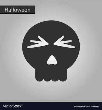 Black and white style icon halloween emotion skull vector image