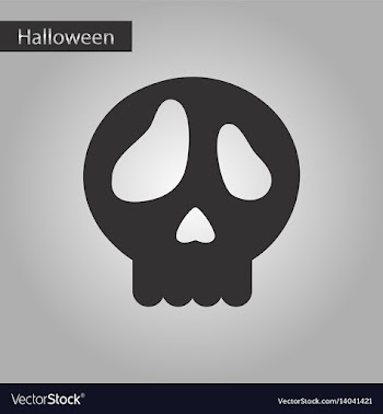 Black and white style icon halloween emotion skull vector image