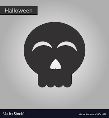 Black and white style icon halloween emotion skull vector image