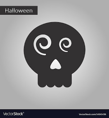 Black and white style icon halloween emotion skull vector image