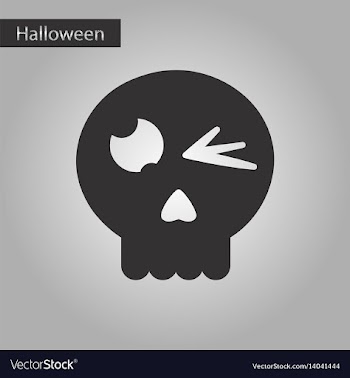Black and white style icon halloween emotion skull vector image