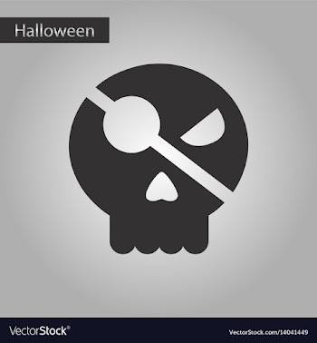 Black and white style icon halloween emotion skull vector image