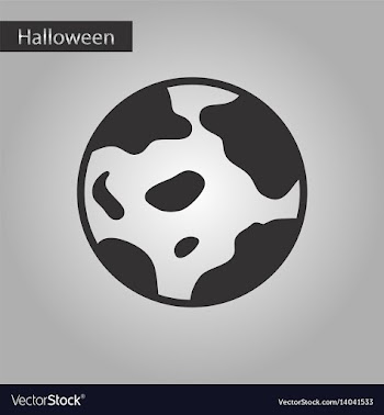 Black and white style icon halloween full moon vector image