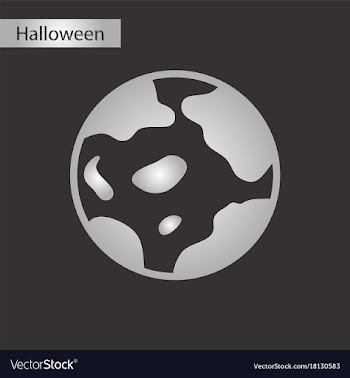 Black and white style icon halloween full moon vector image