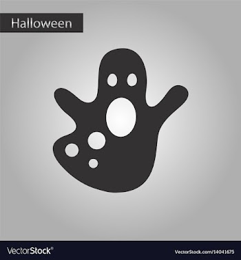 Black and white style icon halloween ghost vector image