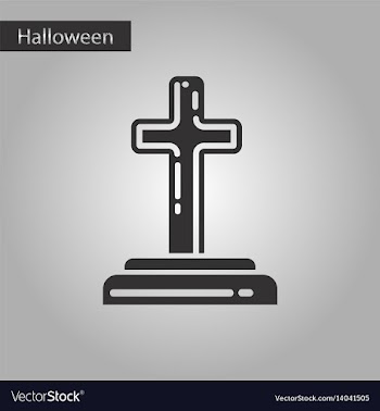 Black and white style icon halloween grave vector image
