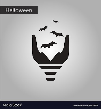 Black and white style icon halloween hand bat vector image