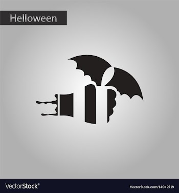 Black and white style icon halloween hand bat vector image