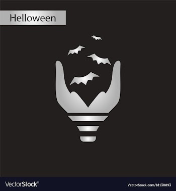 Black and white style icon halloween hand bat vector image