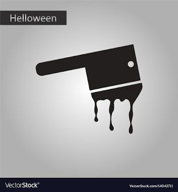 Black and white style icon halloween knife blood vector image